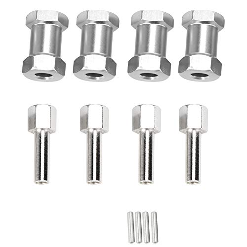 HYEIUIRA 4 Stück Aluminiumlegierung 20 mm Verlängerungsstecker 12 mm Radnabe Sechskantantrieb Adapter für 1/10 RC Drift Auto Buggy Truggy Truck Parts Crawler von HYEIUIRA