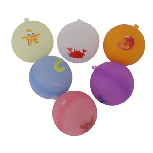 HYEIUIRA Wasserballons aus Silikon, 18 Stück, Cartoon-Design, schnell befüllbar, selbstdichtend, Spritzball, Spielzeug, Outdoor, Pool, Strand, Wasserspiele von HYEIUIRA