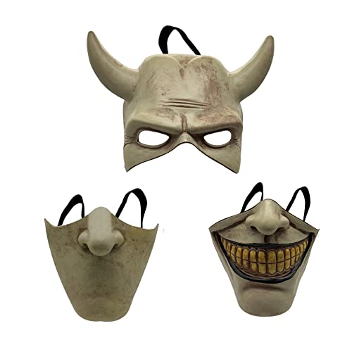 HYKJSHED Die Graber Cosplay-Maske, die Black Phone-Maske, Horrorfilm, Halloween, gruselige Maske, Herren-Kostümmaske(Gray) von HYKJSHED