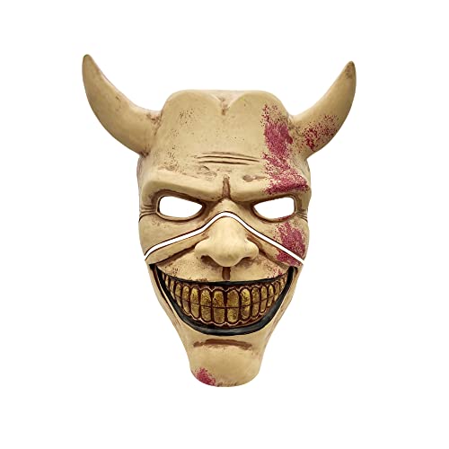 HYKJSHED Die Graber Cosplay-Maske, die Black Phone-Maske, Horrorfilm, Halloween, gruselige Maske, Herren-Kostümmaske(Yellow) von HYKJSHED