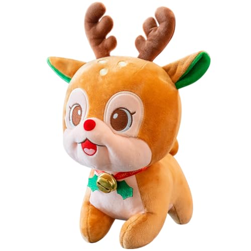 HYMBCFW Rentier Plüschtier, Weihnachten Rentier Plüsch Puppe Hirsch Plush Toy Kawaii Rentier Plüschtier Puppe Weiches Plüsch Spielzeug Flauschiges Stofftier Tier Geschenke für Kinder Weihnachts(17cm) von HYMBCFW