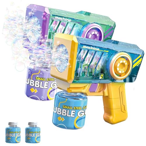 Seifenblasenpistole Kinder, 2 Pcs Bubble Gun, mit 2 Flaschen Seifenblasenflüssigkeit, 5000+ Seifenblasen pro Minute Seifenblasenpistole Kinder, 2 Pcs Bubble Gun, mit 2 Flaschen Seifenblasenflüssigkeit, 5000+ Seifenblasen pro Minute von HYNXM