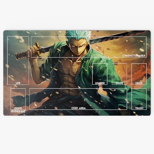 HYPEMAT One Piece TCG Playmat – Spielmatte für 1 Spieler | Perfekt für Anfänger & Fortgeschrittene | Inkl. Gratis Tasche (Farbe: Zoro) – rutschfest & Langlebig von HYPEMAT