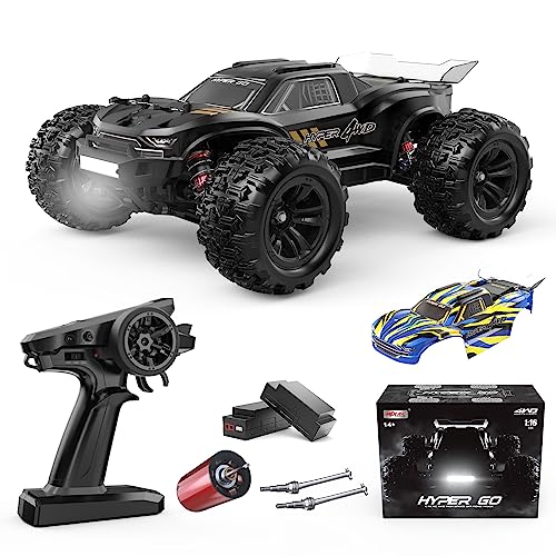 HYPER GO H16BM 1/16 4X4 RTR Bürstenlose Fernbedienungs Auto, Schnelle RC Autos für Erwachsene, Max. 68 km/h Hobby Elektro RC Car, Speed RC Truggy, Offroad RC Truck mit 2 Lipo Akkus für Jungen von HYPER GO