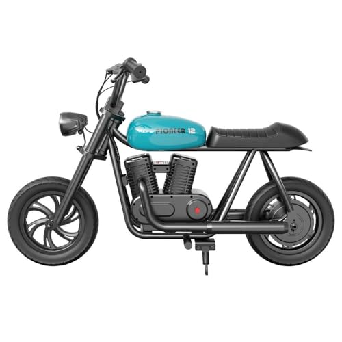 Hyper GOGO Elektro Motorrad Kinder, Pioneer 12 Elektromotorrad mit 160W Motor, 8/12/16 KMH Geschwindigkeitsmodus, 12KM Reichweite, 12 Zoll Luftreifen, Moto Cross für Kinder von 6–12 Jahren (Blau) von HYPER GOGO KIT