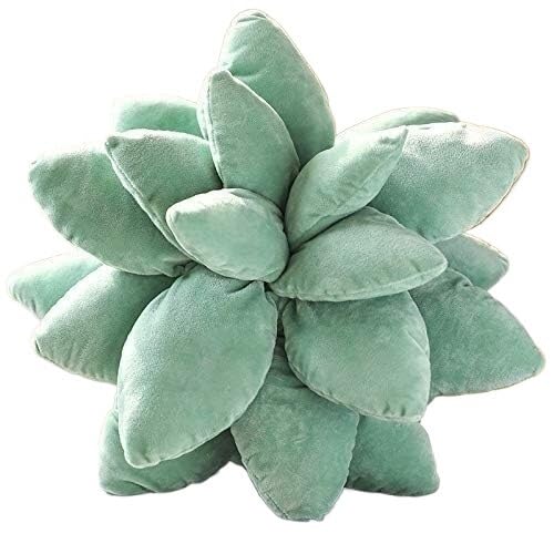 HYQOUKLR 25/45cm Sukkulenten Pflanzen Plüsch Stofftier Spielzeug weiche Puppe Blumen Kissen Stuhl Kissen for Mädchen Kinder Geschenk(Dark Green,25CM) von HYQOUKLR