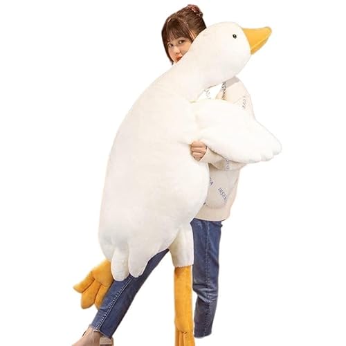 HYQOUKLR 50-160CM riesige Gans Plüschtiere große Ente Puppe weiches Stofftier Schlafkissen Kissen for Kinder und Mädchen(90CM) von HYQOUKLR