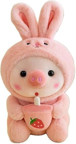 HYQOUKLR Cosplay Einhorn Frosch Tiger Hase Boba Teeschwein Plüschtier for Kinder und Mädchen Plüschtiere Schlaf Ragdoll Puppe Geburtstagsgeschenk(Bunny,25CM) von HYQOUKLR