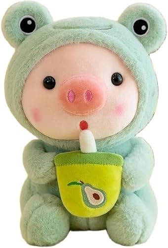 HYQOUKLR Cosplay Einhorn Frosch Tiger Hase Boba Teeschwein Plüschtier for Kinder und Mädchen Plüschtiere Schlaf Ragdoll Puppe Geburtstagsgeschenk(Frog,25CM) von HYQOUKLR