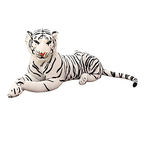 HYQOUKLR Großer Tiger Plüschtier, weiches Stofftier, Tiger-Plüschkissen, Spielzeug, Geschenk for Kinder, Mädchen, Jungen(Bianco,110cm) von HYQOUKLR