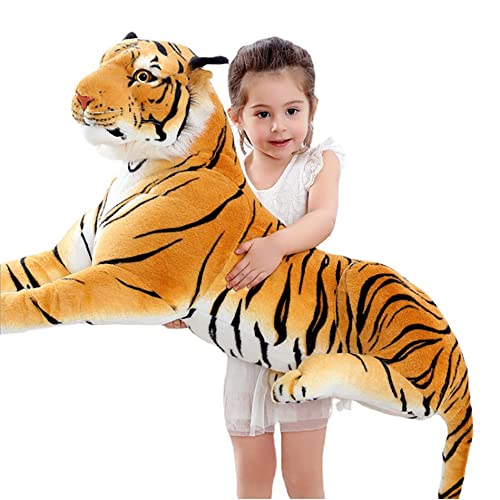 HYQOUKLR Großer Tiger Plüschtier, weiches Stofftier, Tiger-Plüschkissen, Spielzeug, Geschenk for Kinder, Mädchen, Jungen(Geel,30cm) von HYQOUKLR