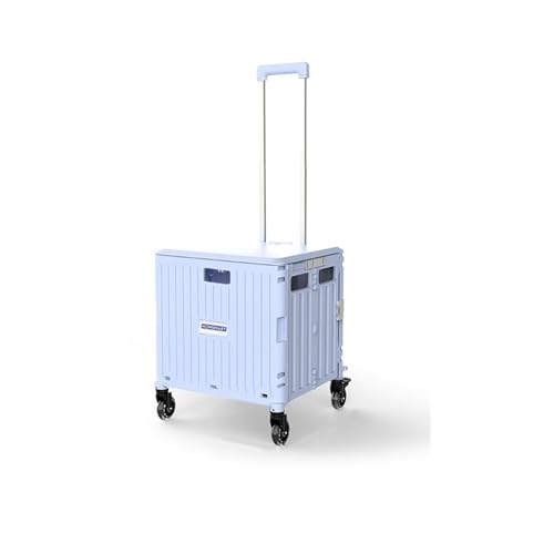 HYQOUKLR Haustiergepäck, tragbarer Haustier-Trolley for den Außenbereich mit Rädern, zusammenklappbares Haustiergepäck, Haustier-Trolley mit großer Kapazität(Blauw) von HYQOUKLR