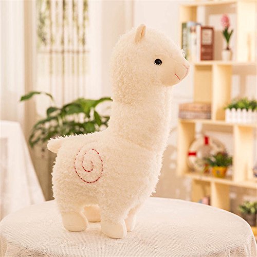 HYQOUKLR Süße Alpaka Stofftier Schaf Puppe Plüsch Kissen Kuscheltiere(Bianco,45cm) von HYQOUKLR