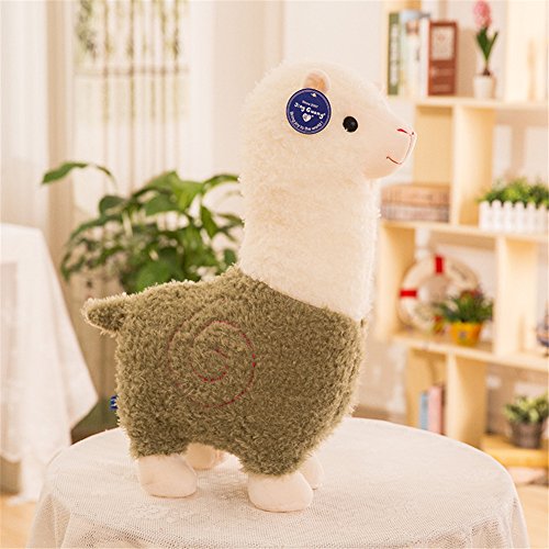 HYQOUKLR Süße Alpaka Stofftier Schaf Puppe Plüsch Kissen Kuscheltiere(Groen,45cm) von HYQOUKLR