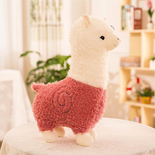 HYQOUKLR Süße Alpaka Stofftier Schaf Puppe Plüsch Kissen Kuscheltiere(Roze,45cm) von HYQOUKLR