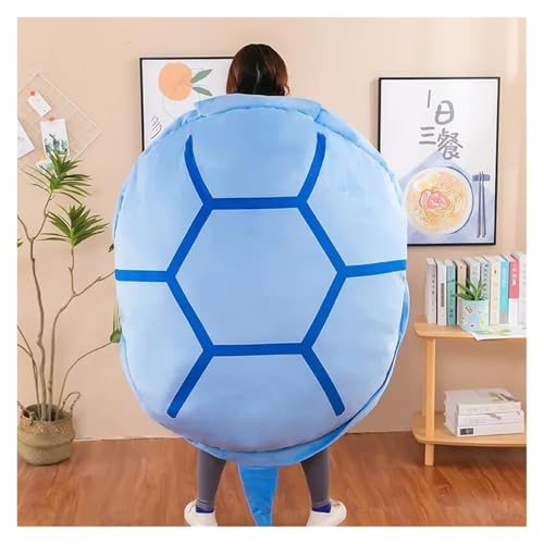 HYQOUKLR Turtle Power Shell, riesiges Schildkrötenkissen, tragbare Schildkrötenpanzerkissen, lustiges Cosplay-Plüschtiergeschenk for Kinder und Erwachsene(Blauw,120CM) von HYQOUKLR