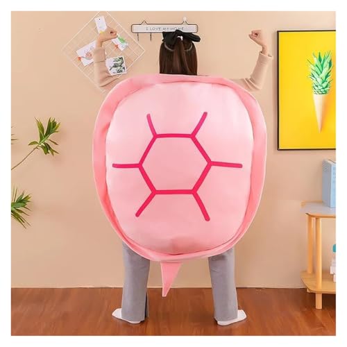 HYQOUKLR Turtle Power Shell, riesiges Schildkrötenkissen, tragbare Schildkrötenpanzerkissen, lustiges Cosplay-Plüschtiergeschenk for Kinder und Erwachsene(Roze,80CM) von HYQOUKLR