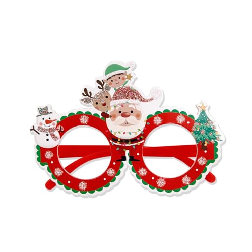 HYROOY Weihnachtsbrille Weihnachtsmann Brille Rahmen Foto Weihnachtsdekoration 2024 Neujahr Party Supplies von HYROOY