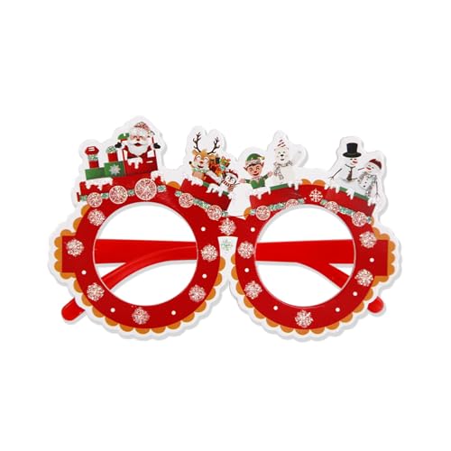 HYROOY Weihnachtsbrille Weihnachtsmann Brille Rahmen Foto Weihnachtsdekoration 2024 Neujahr Party Supplies von HYROOY