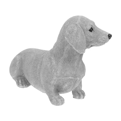 HYTROVE Dackel-Ornamente Hundehandwerk Desktop- Entzückende Hundefigur Hundestatuen Im Freien Gartentierstatue Welpenstatue Gartendekoration Tierskulptur Hundeornament Harz von HYTROVE