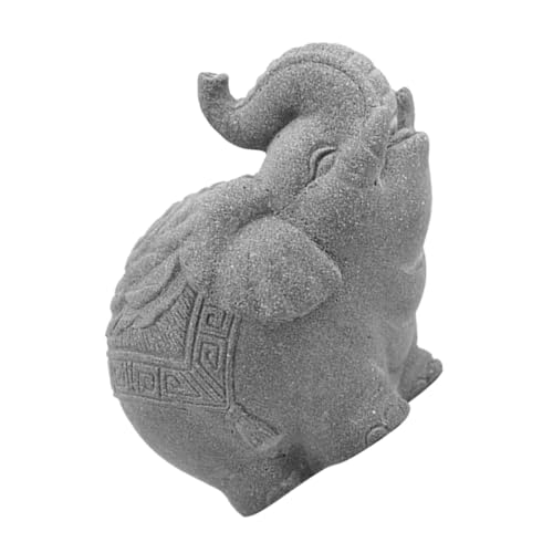 HYTROVE Elefanten-Statue, Sandstein-Elefant-Ornament, Kleine Stein-bastel-Elefant-Dekoration, Niedliche Tier-Dekoration, Sandstein-Elefant-bastel-kleine Elefanten-Statue von HYTROVE