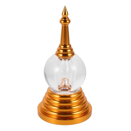 HYTROVE Stupa Ornamente klein Mini-Aquarium Feng Shui modern Statue Buddhismus Tempel Heimdekorationen Pagode anzubieten buddhistisches Pagodenhandwerk Bürodekoration Acryl Golden von HYTROVE