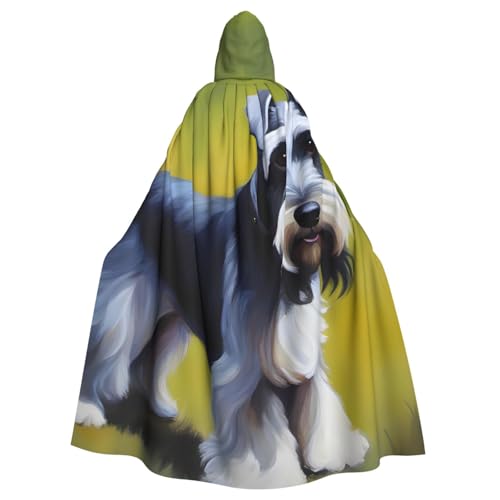 HYTTER Halloween Kapuzenumhang für Erwachsene, Cosplay, Kostümpartys und mehr, gut erzogenes Schnauzer-Muster von HYTTER