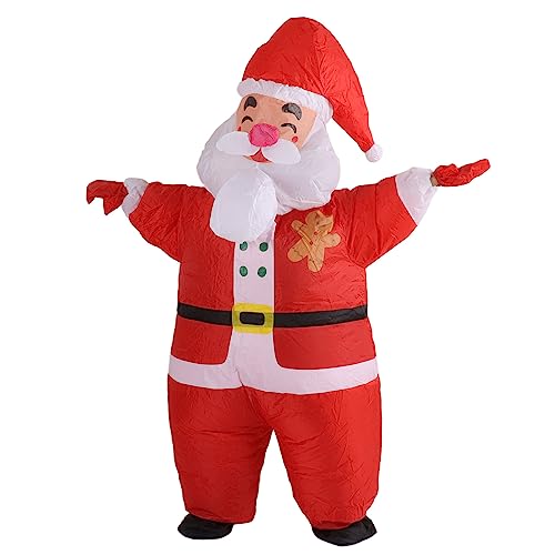HYWHUYANG Aufblasbares Kostüm, aufblasbares Kostüm, Clown-Kostüme, wasserdicht, Party-Puppenanzug, Weihnachten, aufblasbares Kostüm für Cosplay, Party-Kostüm (Big Head Santa) von HYWHUYANG