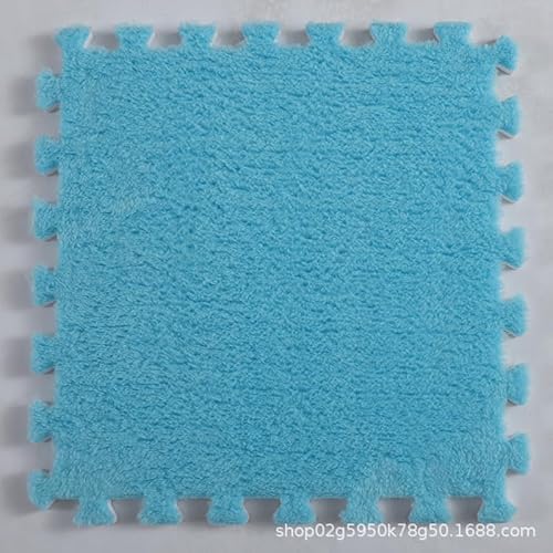 10/20 Stück Puzzle-Teppich for Wohnzimmer, Plüsch-Raummatten, Spielteppiche, weiche, warme Spielmatte for Schlafzimmer, Bodenmatte 30 x 30(Blue,10pcs) von HZLXF1