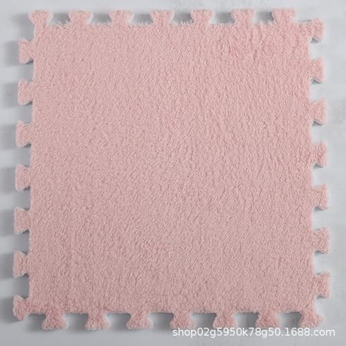 10/20 Stück Puzzle-Teppich for Wohnzimmer, Plüsch-Raummatten, Spielteppiche, weiche, warme Spielmatte for Schlafzimmer, Bodenmatte 30 x 30(Pink,10pcs) von HZLXF1