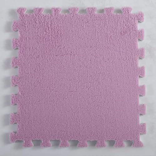 10/20 Stück Puzzle-Teppich for Wohnzimmer, Plüsch-Raummatten, Spielteppiche, weiche, warme Spielmatte for Schlafzimmer, Bodenmatte 30 x 30(Purple,10pcs) von HZLXF1