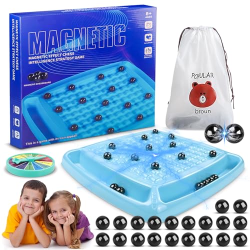 Schachbrett Magnetisch, Lustiges Tisch-Magnetspiel Magnetisches Schachspiel Schach-Brettspiel mit Magnetischer Wirkung, Schach Magnetisch Tragbares für Familientreffen und Reisen (C) von HZMJDHZM