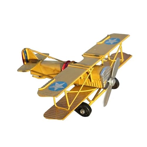 HZZST Flugzeuge Outdoor Toy Retro Metall Flugzeug Modell Handwerk Wohnzimmer Schlafzimmer Ornament Eisen Flugzeug Home Dekoration Geschenk(Farbe:Orange,Blue,Green,Silver,Black) von HZZST