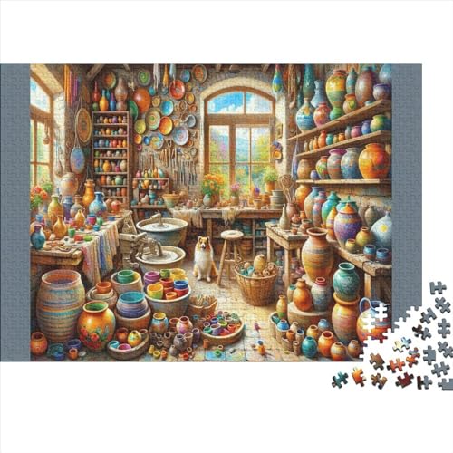 Colorful Pottery Workshop 1000-teiliges Colorful Pottery Workshop Rich in Color and Detail Puzzles Für Erwachsene Und Kinder Familien-Puzzlespiel 1000pcs (75x50cm) von HaDLaM