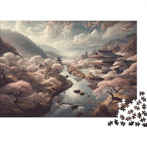 Traditional Japanese Landscape 1000 Stück Traditional Japanese Landscape Puzzles Für Erwachsene Und Kinder Puzzle Kinder Lernspiel Spielzeug 1000pcs (75x50cm) von HaDLaM