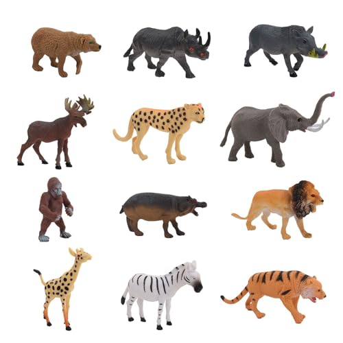 10 Stück Tiere-Figuren Set Safari Spielfiguren Spielzeug, Realistische Tierfiguren, Dschungeltier-Figuren Spielzeug, Wildtiere Spielzeug Set, zum Spielen Oder Als Deko für Kinder von HaOrchid