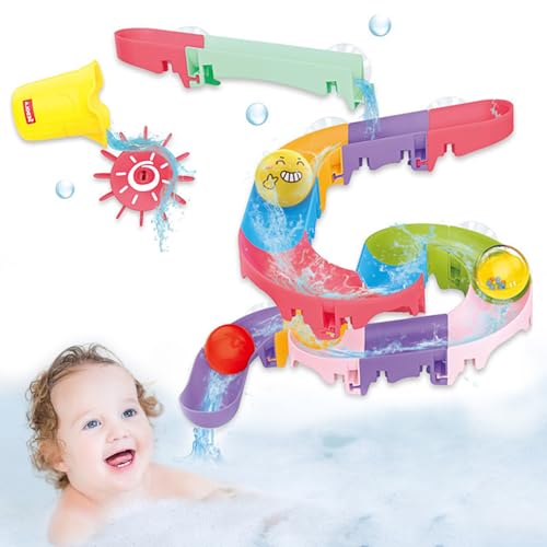 28 PCS Badewannenspielzeug Kinder, Spielzeug ab 3 4 5 Jahre, Wasserspielzeug Kinder mit Saugnäpfe, Badewannenspielzeug Set, Baby Murmelbahn, Badespaß Geschenk Mädchen Junge von HaOrchid