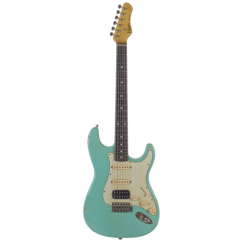 Haar Traditional S, Sea Foam Green, Aged, Amber HSS E-Gitarre von Haar