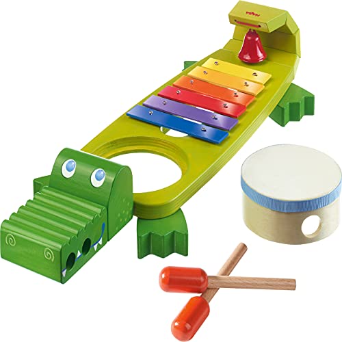 HABA 302566 - Klapper-Krokodil mit 4 spannenden Klanginstrumenten von HABA