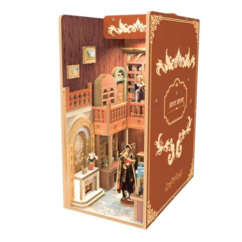 Habarri - Book Nook Haus - mit LED - Bastelset - DIY Set Erwachsene & Kinder - 3D Puzzle, Miniatur DIY Set - Miniatur Deko, Modellbausatz - Ein edles Herrenhaus von Habarri