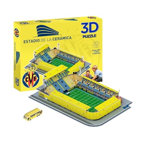 Habarri ESTADIO DE LA Ceramica - Villarreal FC - 3D Puzzle Stadion - 3D Fußballstadion für Kinder und Erwachsene - Fußballstadion Modell - Vereinsmodell - 98 Elemente von Habarri