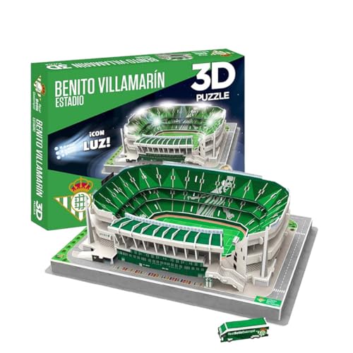 Habarri LED Benito VILLAMARIN Puzzle 3D - 3D Puzzle Stadion - 3D Fußballstadion für Kinder und Erwachsene - Fußballstadion Modell - Vereinsmodell - 98 Elemente von Habarri