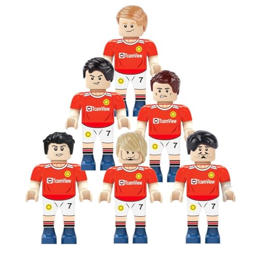 Habarri - Mini Figuren - Fußballmannschaft - 6er Set - Geschenk für Kinder, Fußball Fans - Kompatibel mit bekannten Klemmbausteinen - England Fußballmannschaft von Habarri