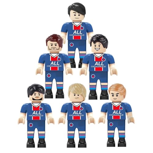 Habarri - Mini Figuren - Fußballmannschaft - 6er Set - Geschenk für Kinder, Fußball Fans - Kompatibel mit bekannten Klemmbausteinen - Frankreich Fußballmannschaft von Habarri