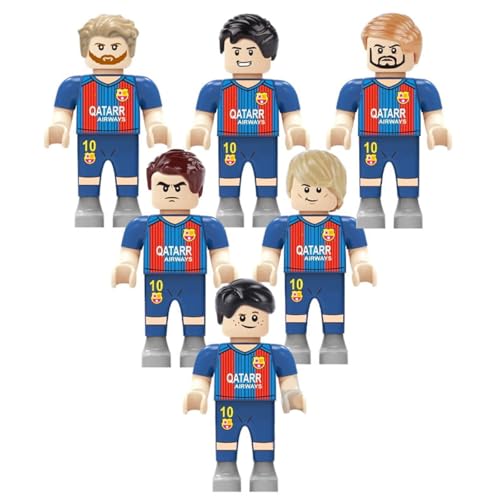 Habarri - Mini Figuren - Fußballmannschaft - 6er Set - Geschenk für Kinder, Fußball Fans - Kompatibel mit bekannten Klemmbausteinen - Spanien Fußballmannschaft von Habarri