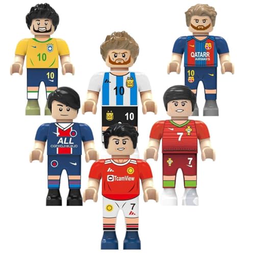 Habarri - Mini Figuren - Fußballmannschaft - 6er Set - Geschenk für Kinder, Fußball Fans - Weltmeisterschaftsmannschaft von Habarri