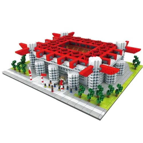 Habarri - Mini Klemmbausteine Set - Mini Fußballstadion Modell - Geschenk für Kinder ab 8, Erwachsenen, Sportfans - 3D Stadion Modell - 3500 Elemente - Fußballstadion San Siro von Habarri