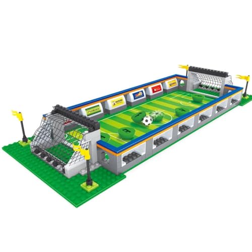 Habarri - Mini Klemmbausteine Set - Mini Fußballstadion Modell mit Figuren - Bausteine mit Sport Motiv - Geschenk für Kinder, Fußballfans - Kompatibel mit bekannten Klemmbausteinen - 273 Elemente von Habarri