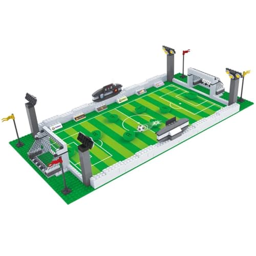 Habarri - Mini Klemmbausteine Set - Mini Fußballstadion Modell mit Figuren - Bausteine mit Sport Motiv - Geschenk für Kinder, Fußballfans - Kompatibel mit bekannten Klemmbausteinen - 381 Elemente von Habarri