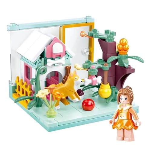 Habarri - Mini Klemmbausteine - Set von Bausteinen und Mini Figur - Geschenk für Kinder ab 7 Jahren - Kompatibel mit bekannten Klemmbausteinen - 100 Elemente - Motiv Hündchen Bella von Habarri